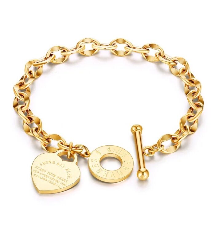 Gold Proverbs Bracelet
